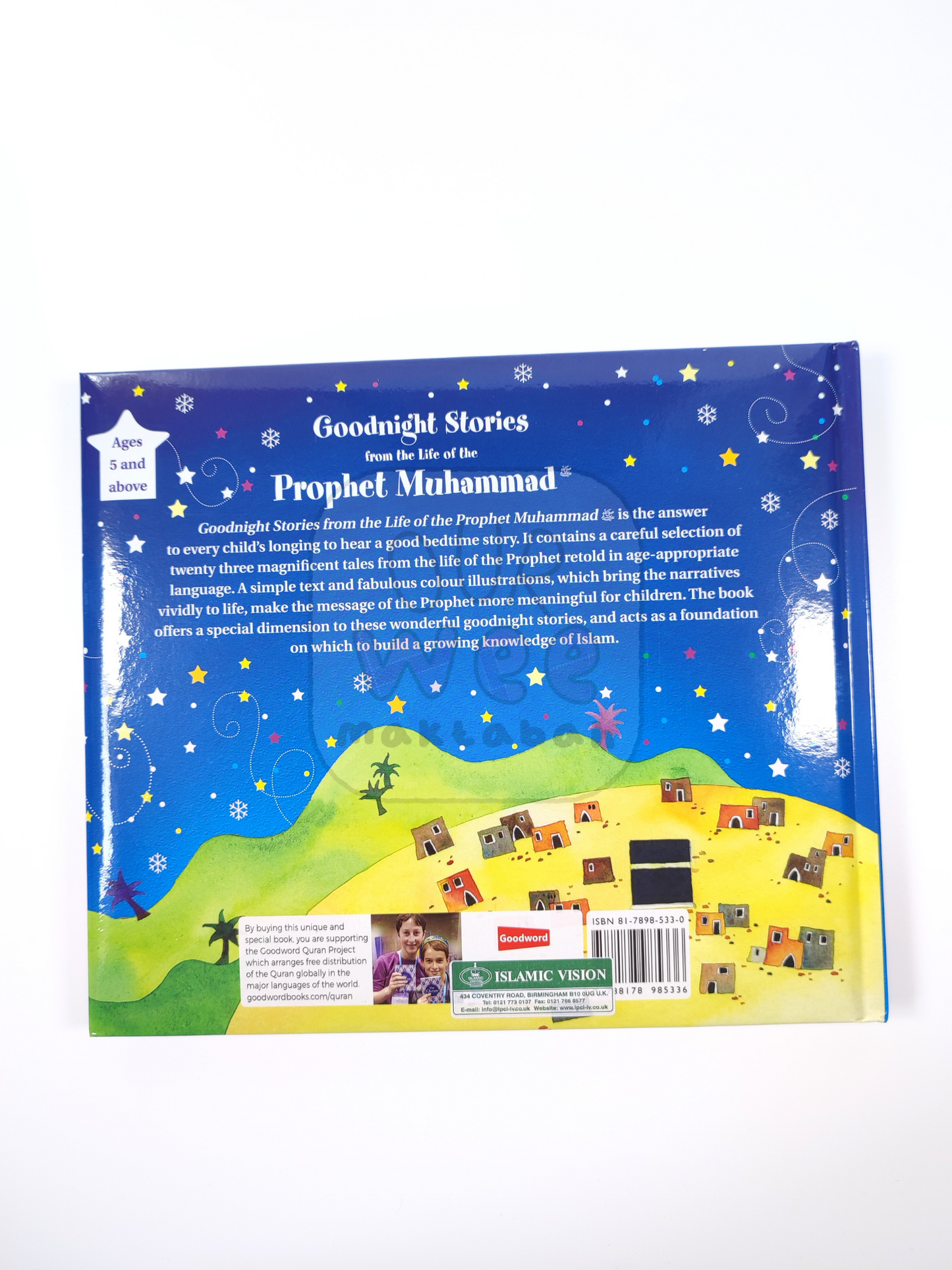 The back cover of Goodnight Stories from the Life of Prophet Muhammad