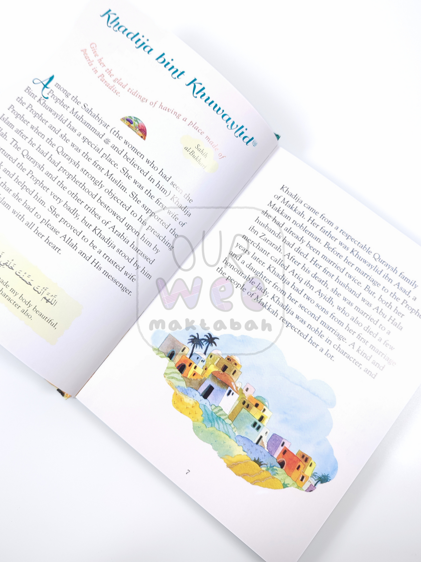 A sample page of 101 Sahabiyah Stories and Duas about Khadijah bint Khuwaylid