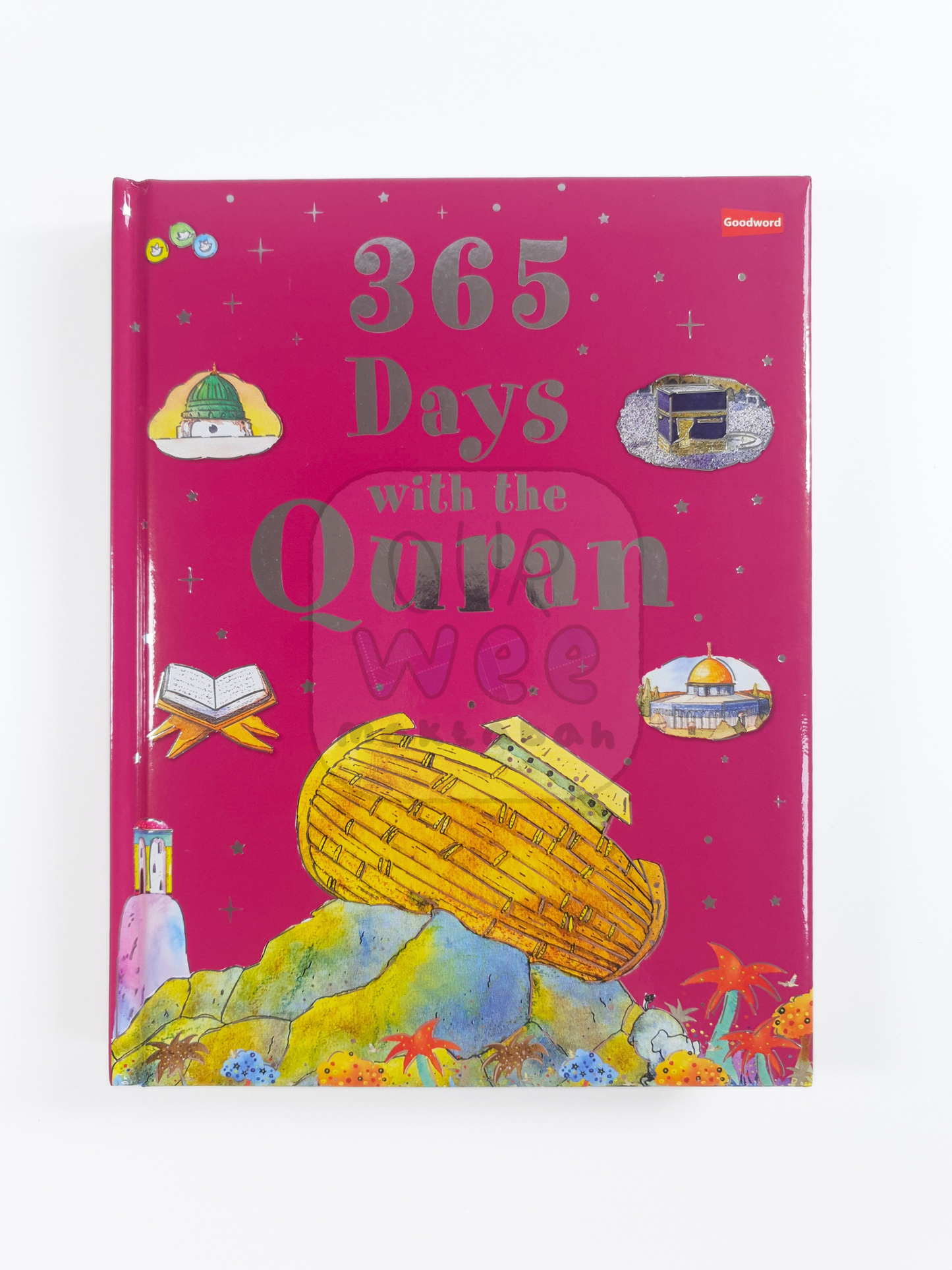 The bright illustrated front cover of 365 Days with the Quran book