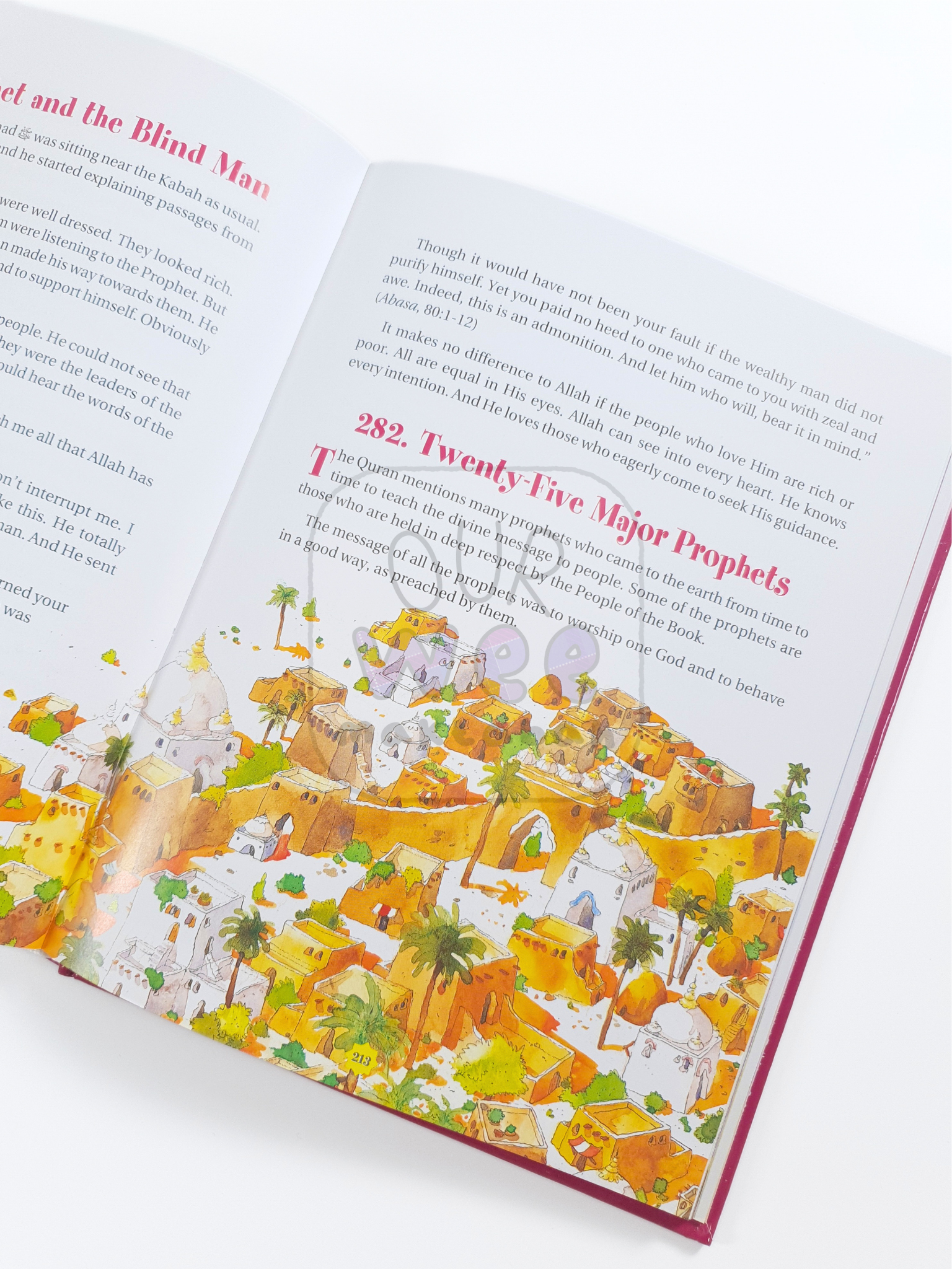 An inside sample page of 365 Days with the Quran about the twenty five major prophets