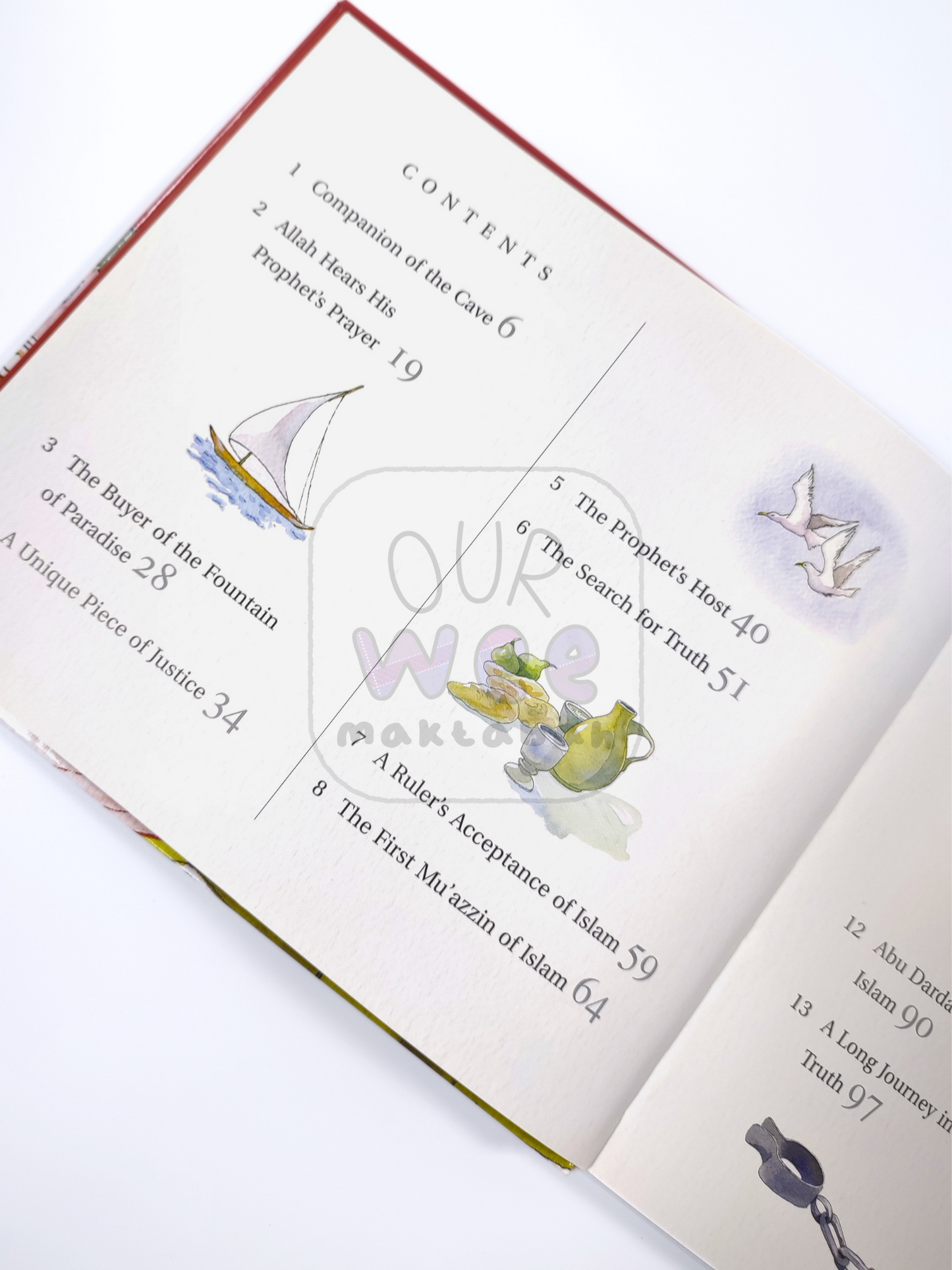 The contents page from Goodnight Stories from the Lives of the Sahabah