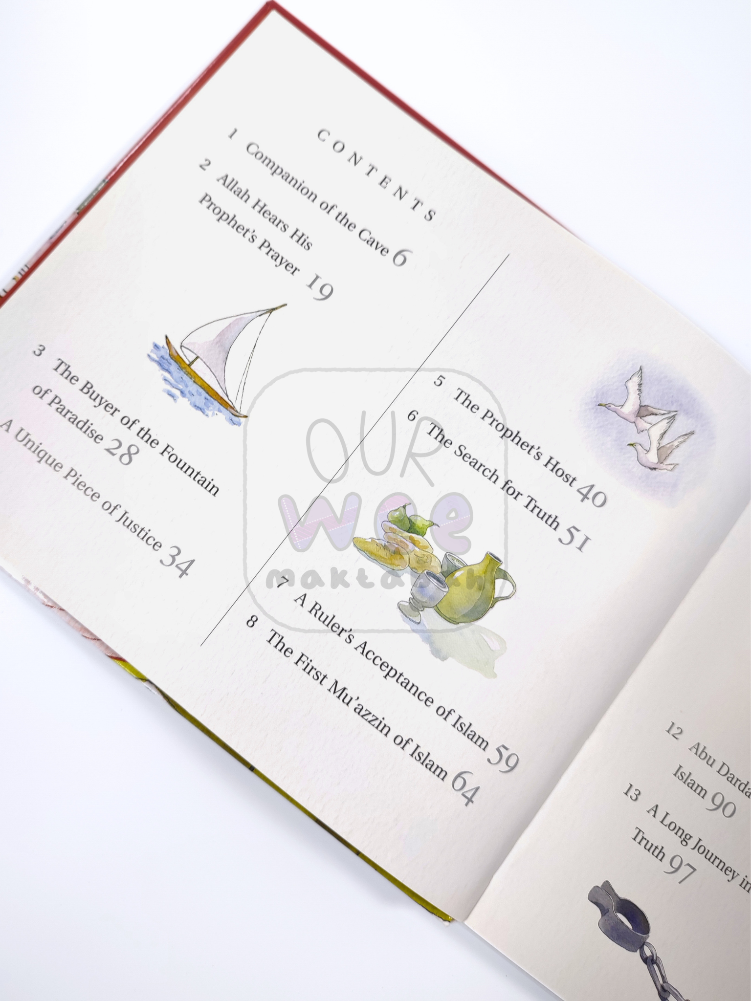 The contents page from Goodnight Stories from the Lives of the Sahabah