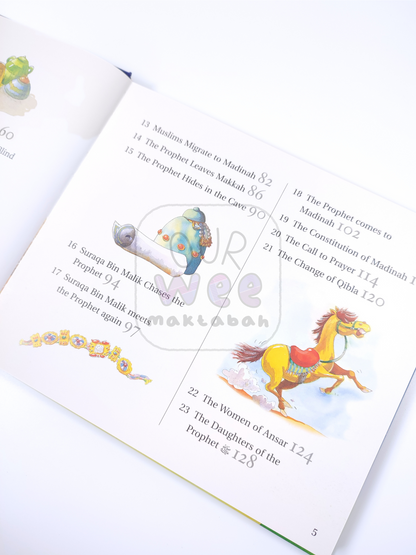 The contents page of Goodnight Stories from the Life of Prophet Muhammad