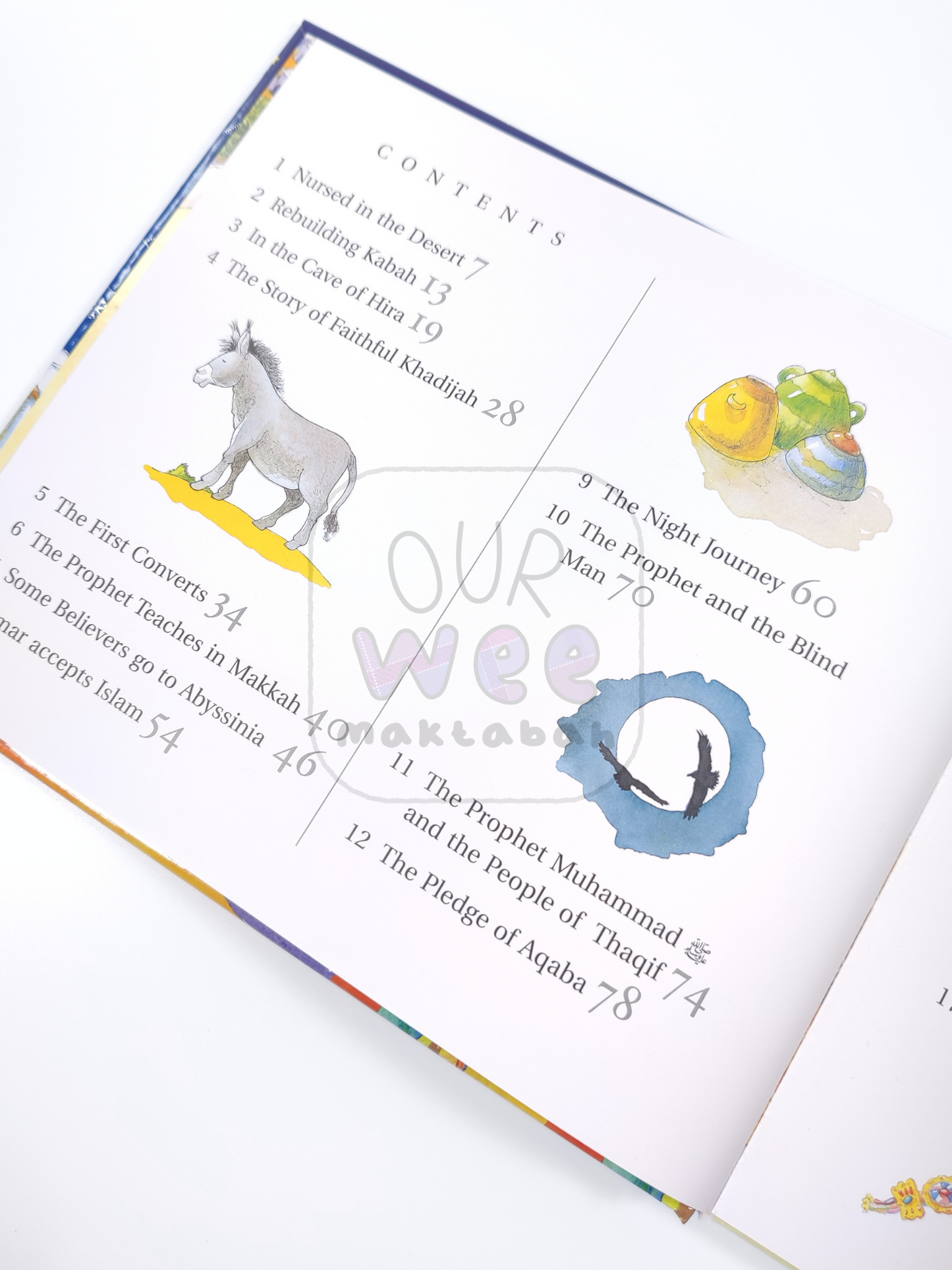 The contents page of Goodnight Stories from the Lives of Prophet Muhammad