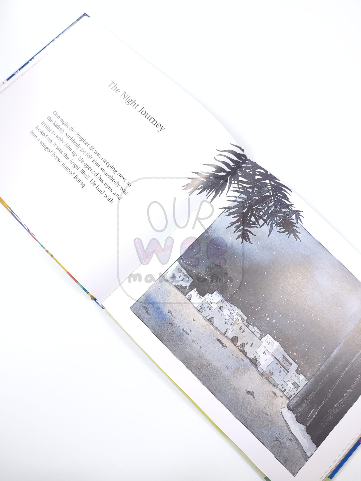 A sample page from Goodnight Stories from the Life of Prophet Muhammad about the night journey