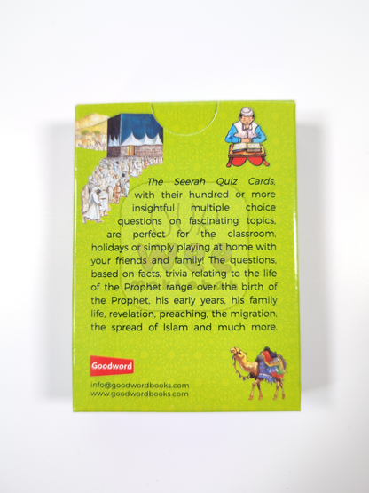 The back of the Serrah Quiz Cards Pack